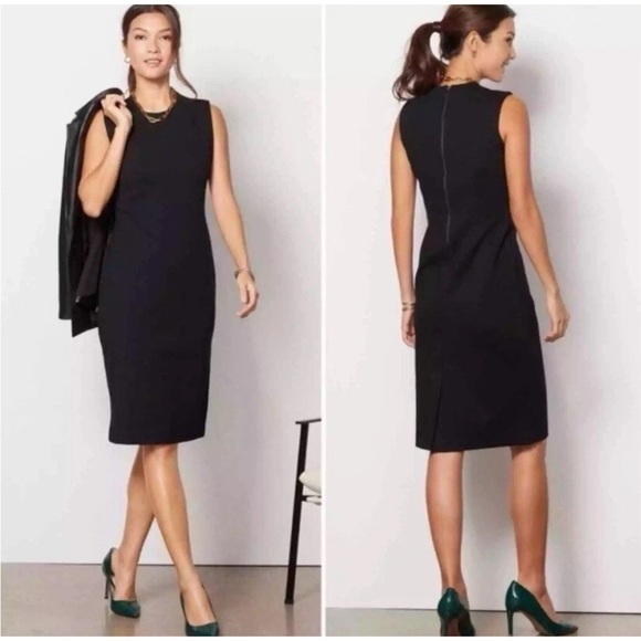 SPANX The Perfect Fitted black midi dress Sleeveless Premium Ponte Sheath large - Picture 15 of 15